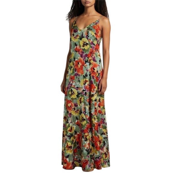 Nicole Miller Dresses & Skirts - Nicole Miller Green Watercolor Floral Maxi Dress